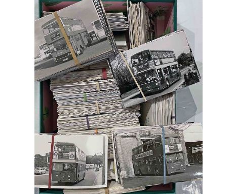 From the David Harvey Photographic Archive: a box of c1,200 b&amp;w and colour, postcard-size PHOTOGRAPHS of London Transport