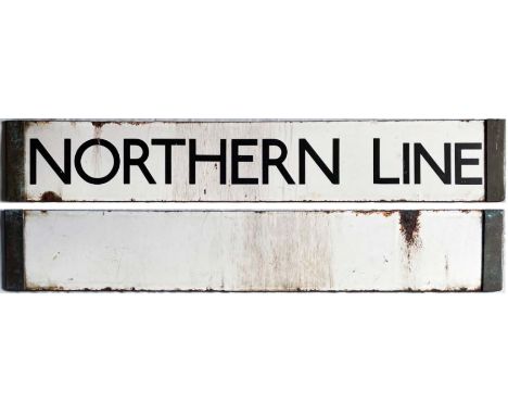 London Underground Standard or 1938 Tube Stock enamel CAB DESTINATION PLATE 'Northern Line' on a white background. The line p