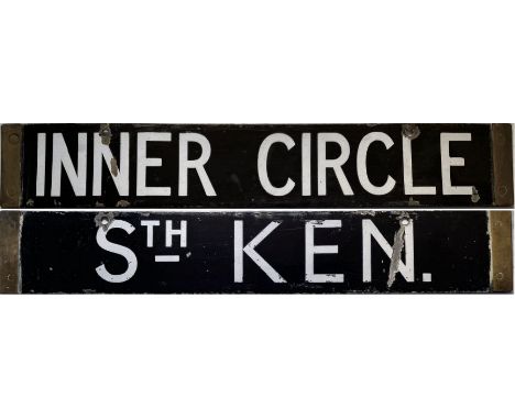 London Underground Q/CO/CP-Stock DESTINATION PLATE for Inner Circle/Sth Ken [South Kensington] on the District/Circle Lines. 