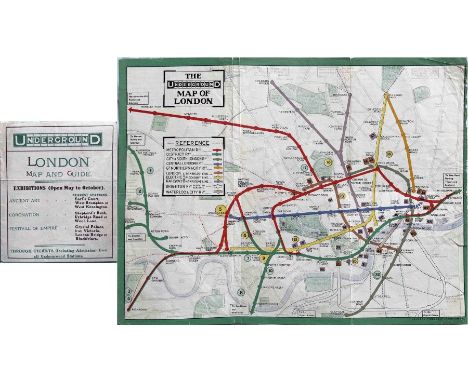 1911 London Underground POCKET MAP. This edition shows the 3 separate Hammersmith stations, the CLR extension to Liverpool St