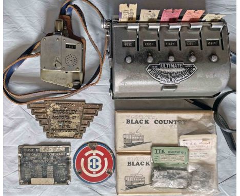 From the David Harvey collection, assorted items: Birmingham CT Tramways TICKET MACHINES comprising a Ticket Punch &amp; Regi