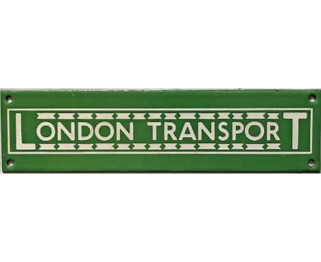 1930s London Transport bus stop timetable panel enamel HEADER PLATE. This is the type introduced around 1934/5 and which feat