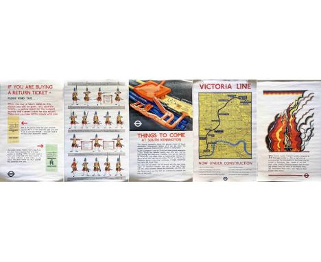 Selection (5) of 1960s/70s London Transport double-royal POSTERS comprising 1966 Great Fire of London anniversary by McKnight
