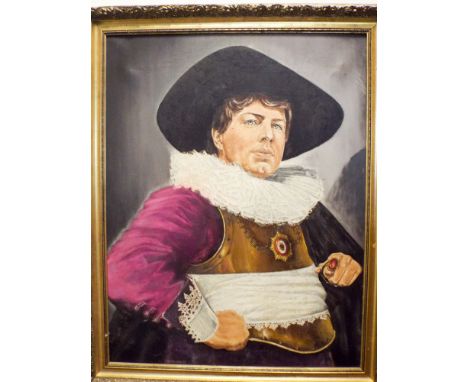 P Deighan 20th century oil on canvas painting depicting a portrait of a cavalier, signed and dated 1969, in a gilt frame imag
