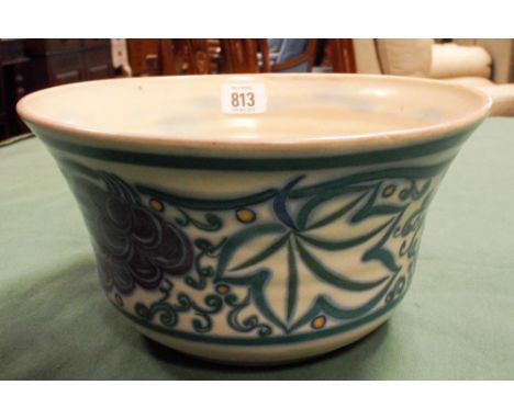A Poole pottery fruit bowl decorated in the grapes pattern, TH shape number 406