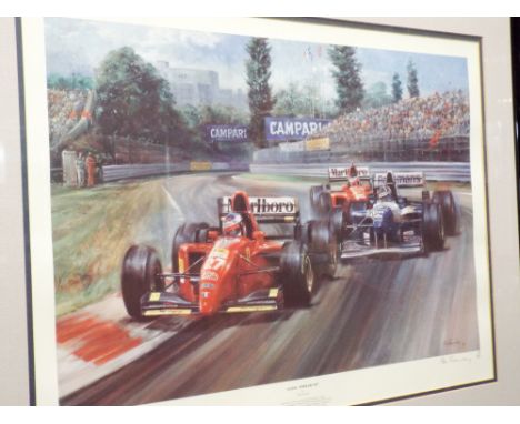 Alan Fearnley Limited edition signed print 'Alllesi Ferrari 105' framed and glazed 