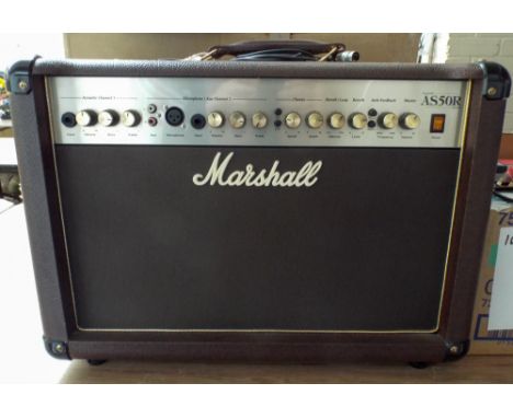 A Marshall acoustic AS50R soloist amplifier in brown case 