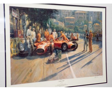 Alan Fearnley signed limited edition print 'Early Start' 1956 Monaco Grand Pix 