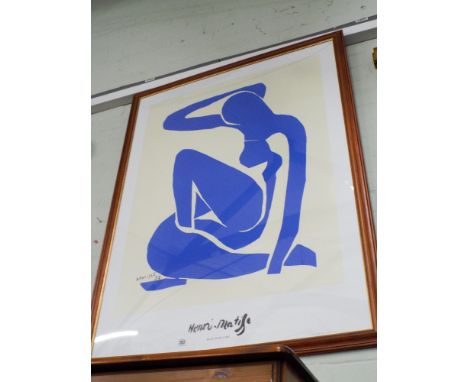 A large framed print Henri Matisse entitled ' Blue Nude' 1952 