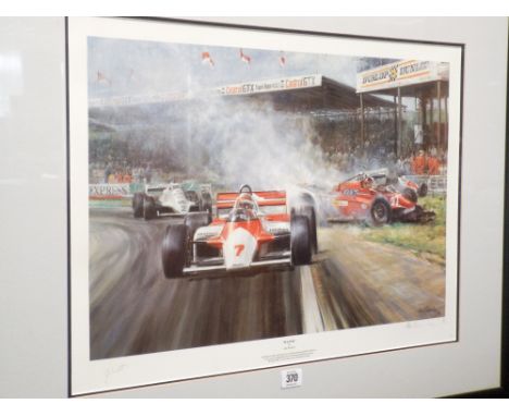 Alan Fearnley Limited Edition print Motor Car Racing interest 'Wattie' signed by the artist in pencil, limited edition 67/850