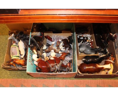 3 Boxes of assorted Ceramic Horses and Equine models 