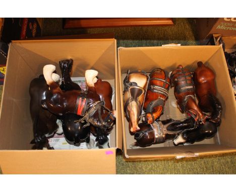 2 Boxes of Ceramic Shire Horses 