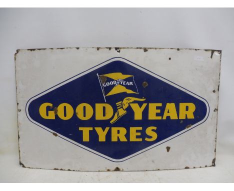 A Goodyear Tyres rectangular enamel sign, 41 x 24". 