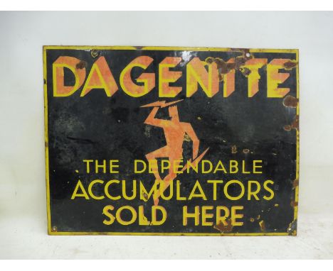 A Dagenite Accumulators double sided enamel sign, 20 x 15".