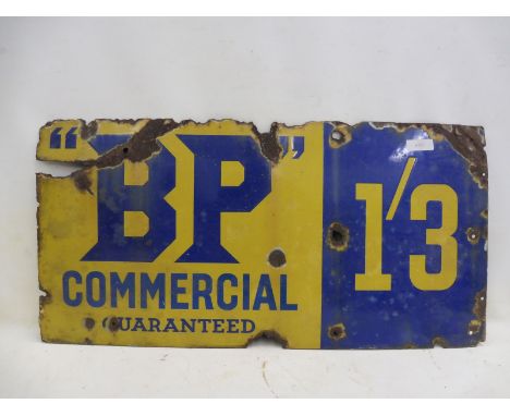 A BP Commercial Guaranteed rectangular enamel sign, 36 x 18". 