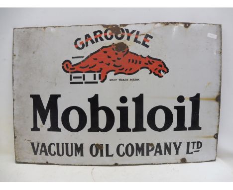 A Mobiloil Gargoyle rectangular enamel sign, 45 x 30".