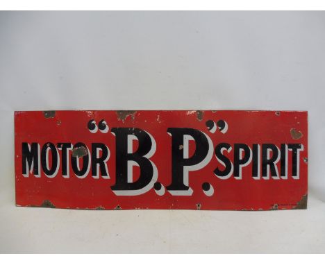 A BP Motor Spirit rectangular enamel sign by Bruton of Palmers Green, 54 x 80". 