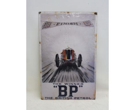 A reproduction BP Winner sign, 18 x 28 1/2".