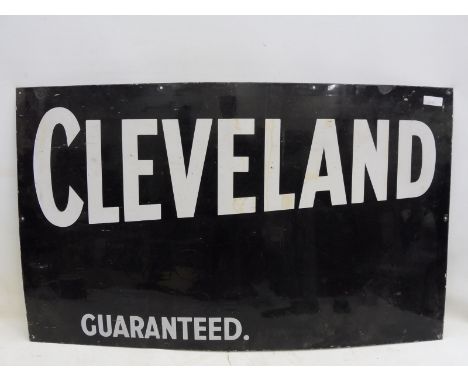 A Cleveland Guaranteed rectangular enamel sign, 44 1/2 x 26 3/4".