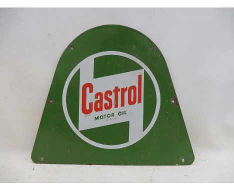 A Castrol Motor Oil bottle crate enamel end, 17 x 14 1/2". 