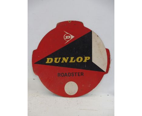 A Dunlop Roadster hardboard advertising sign, 25 3/4" diameter.