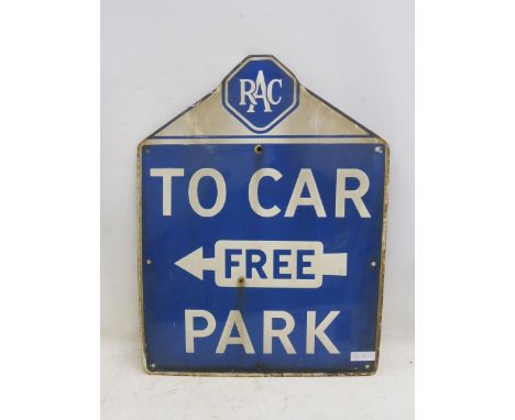 An RAC 'To Car Park' enamel sign by Burnham of London, 21 x 28". 