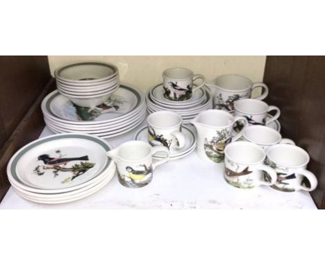 SECTION 1. A 37-piece Portmeirion 'Birds of Britain' by E. Donovan, comprising cups, saucers, side plates and dinner plates e