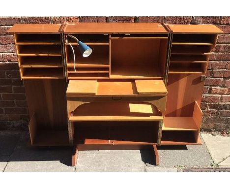 Mid 20th century Mummenthaler &amp; Meier 'Magic Box' - Saple mahogany veneered metamorphic desk/cabinet, fitted maple interi