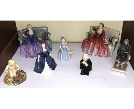 SECTION 2. Five assorted Royal Doulton figures including 'Buzfuz', 'Sweet and twenty HN1360' and 'Wendy HN2109', together wit
