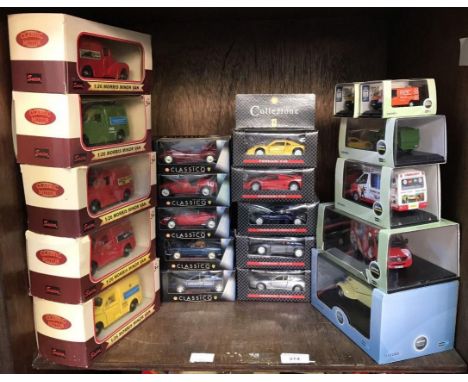 15 boxed die cast model cars including 5 Classic Motor Saico scale 1:26 Morris Minor Vans &amp; 5 Shell Collezione Ferrari sp