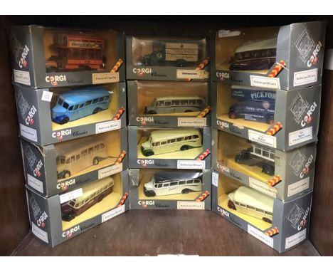 12 boxed die cast Corgi Classics scale 1:50 models 