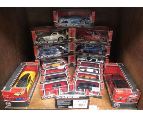 9 boxed Tesco die cast Dream Car 1:24 model sports cars &amp; 9 boxed Tesco die cast Dream Car 1:43 model sports cars 