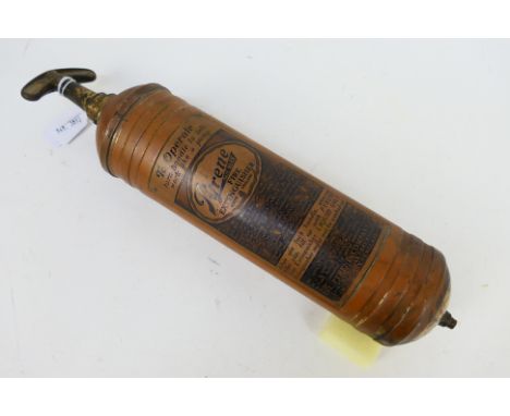 A vintage #DB53 Pyrene Fire Extinguisher, pump operated. #29071 is listed below the company details. Item appears in Excellen