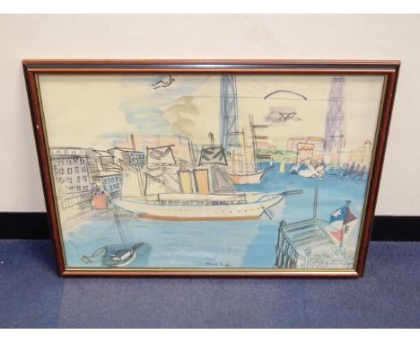 Raoul Dufy (1877-1953). Le Vieux Port de Marseille, print, New York Graphic Society, 45cm x 60cm.