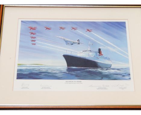 Timothy O'Brien. Seconds to Spare, print, limited edition, signed by the artist, Captain of Queen Elizabeth II, Leader of The