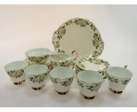 A Paragon porcelain part tea service decorated in the Pascali pattern, designed by Henry Wheatcroft from the Six World Famous