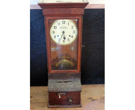 A National Time Recorder Company Clock In Machine, 106cm high 