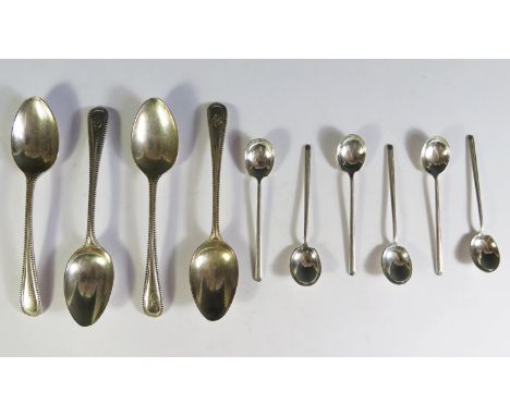 A Set of Six George V Silver Salt Spoons, Sheffield 1931, William Hutton &amp; Sons Ltd., 8.5cm 34.3g and four Sheffield silv