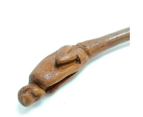 African tribal stick with monkey terminal - 108cm 