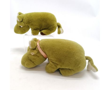 Merrythought mother and baby hippo, mother 29cm long. In good used condition 