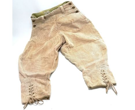 Pair of WWII Women's land army corduroy breeches by Astin Bros Ltd - Size #2 5'1" to 5'3" waist 27"-29" Hips 39"-41" ~ in use