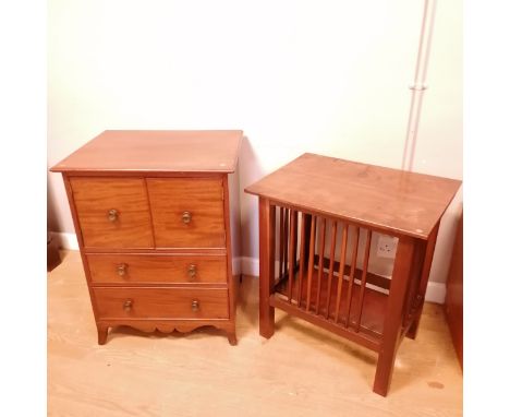 Antique mahogany commode chest, two door cupboard with two drawers below 78cm high x 49cm deep x 61cm wide t/w solid timber C