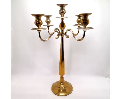 Large scale brass 4 branch candelabra - 69cm high