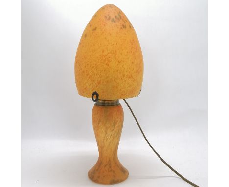 French cameo glass lamp in the style of Muller Frères - 46cm high ~ no obvious damage 