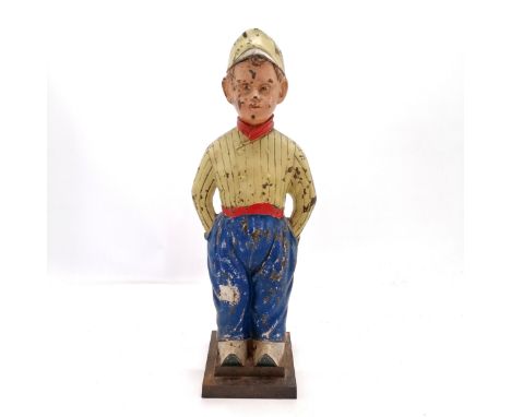 Cast iron Dutch boy fireside figure.53cm high. Missing the tools