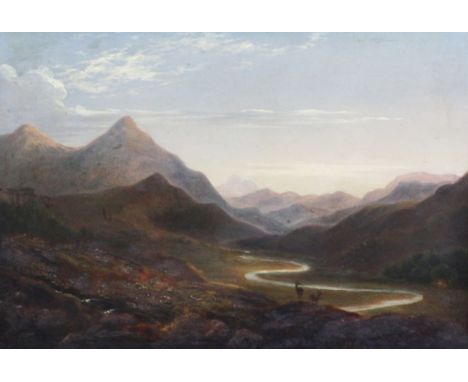 Joseph Macpherson (19th C.)oil on panel,Glen Farg,inscribed verso and dated 1860,14 x 19.5in.