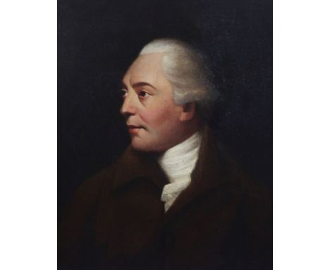 18th century English Schooloil on canvas,Portrait of a gentleman in a powdered wig,23.5 x 19.5in.