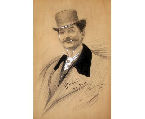 Late 19th century French Schoolpencil and watercolour,Portrait of Arthur Corbauld,indistinctly signed in pencil and dated '94