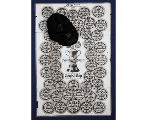 Blackburn Rovers - Sporting Interest: A maroon velvet football cap, embroidered with the dates 1882-1990, for Joseph Harris L