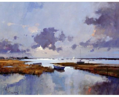 Peter Wileman (1946-)oil on board,On the River Alde,signed,18.5 x 23.5in.